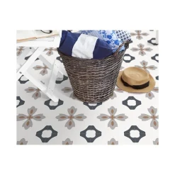 Gioia Materia Carrelage grès cérame effet carreau de ciment VALENCIA TURIA 25x25cm 25x25 cm Blanc - Mat - boîte de 1.13 m2- Carrelage Sol Pour Wc|Carrelage Sol Uni