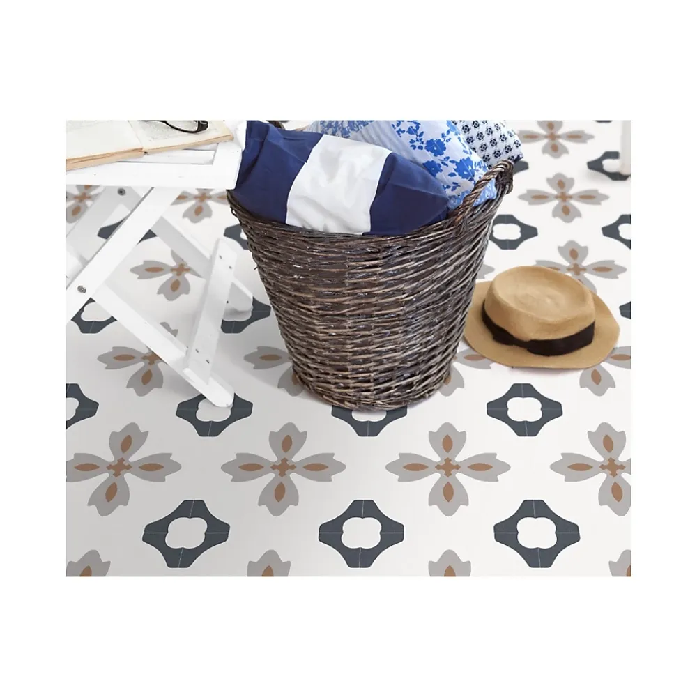 Gioia Materia Carrelage grès cérame effet carreau de ciment VALENCIA TURIA 25x25cm 25x25 cm Blanc - Mat - boîte de 1.13 m2- Carrelage Sol Pour Wc|Carrelage Sol Uni