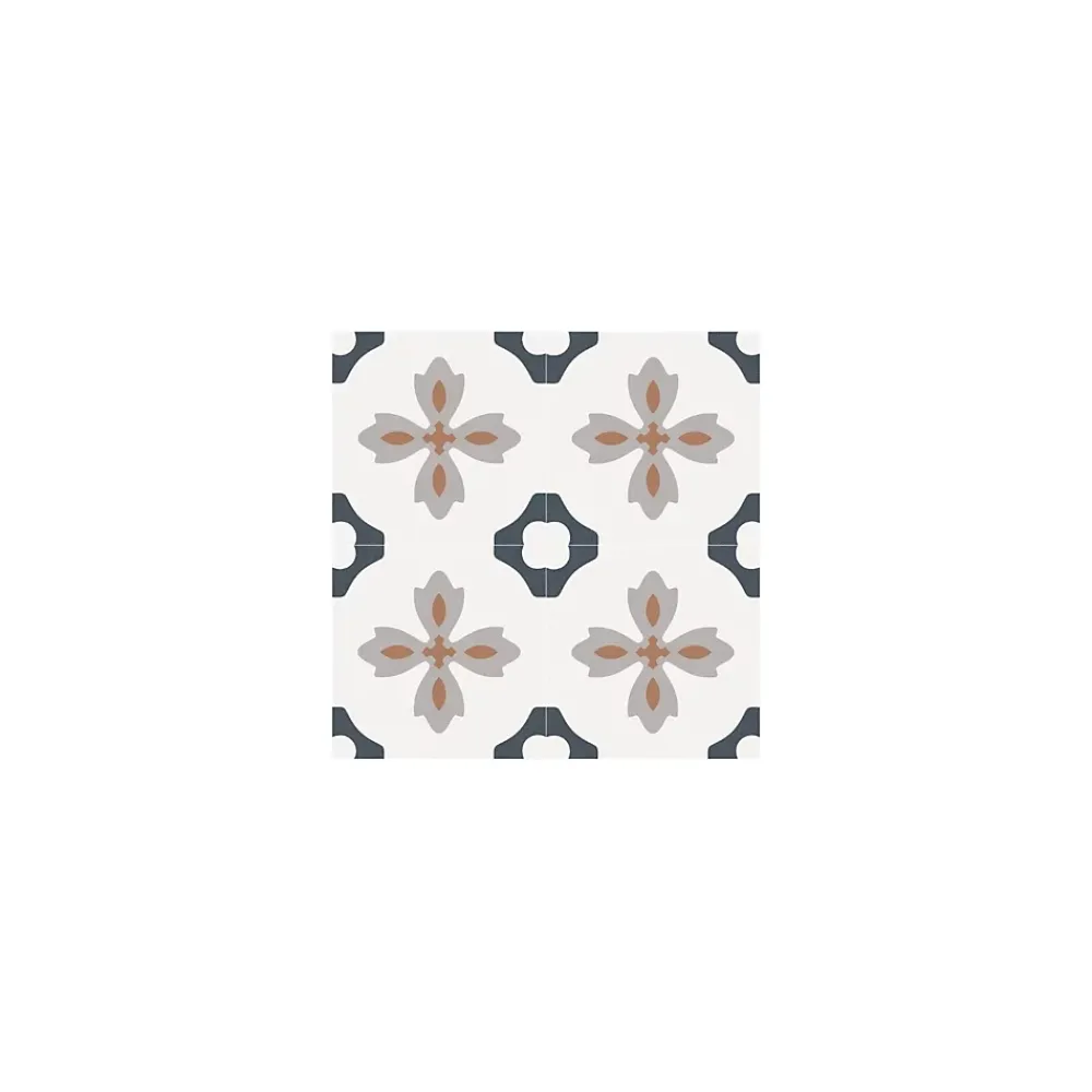 Gioia Materia Carrelage grès cérame effet carreau de ciment VALENCIA TURIA 25x25cm 25x25 cm Blanc - Mat - boîte de 1.13 m2- Carrelage Sol Pour Wc|Carrelage Sol Uni