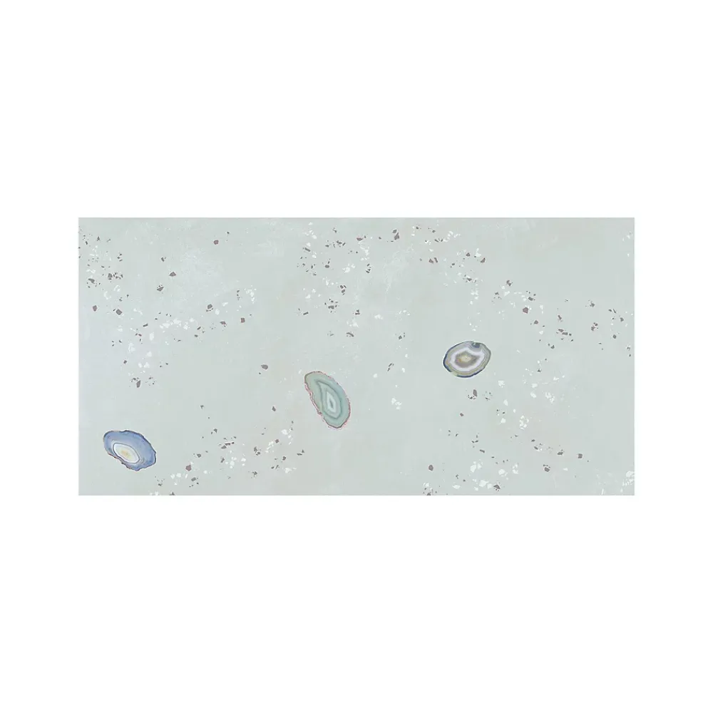 Gioia Materia Carrelage grès cérame effet terrazzo FRAGMENT 100x50cm Décor Vert - Naturel - boîte de 1.49 m2- Carrelage Sol Uni