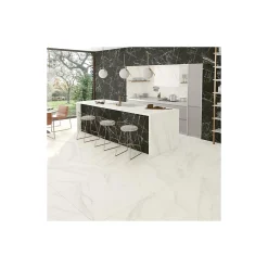 Gioia Materia Carrelage grès cérame effet marbre MARMOLIGHT 120x120 cm Blanc - Brillant / Poli - boîte de 1.42 m2- Carrelage Sol Uni