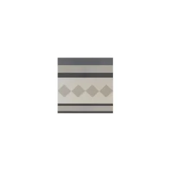 Gioia Materia Carrelage grès cérame effet carreau de ciment MOTIF CUBE 3D CAPRICE PROVENCE 20x20cm Frise (droit) 20x20 cm Gris - Mat - boîte de- Carrelage Sol Pour Wc