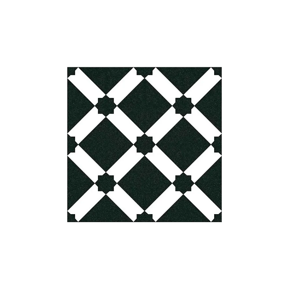 Gioia Materia Carrelage grès effet carreau ciment 1900 Palau Grafito noir , 20x20cm 20x20 cm Noir - Satiné - boîte de 1 m2- Carrelage Sol Pour Salle De Bains