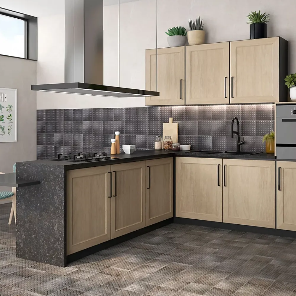 Carrelage Signature Carrelage Sol Uni|Carrelage Sol Pour Wc<Carrelage imitant le metal 20X20 Decor Lisse Facon Ad Noir 11mm - vendu par boite de 1 m2 soit 25 carreaux -