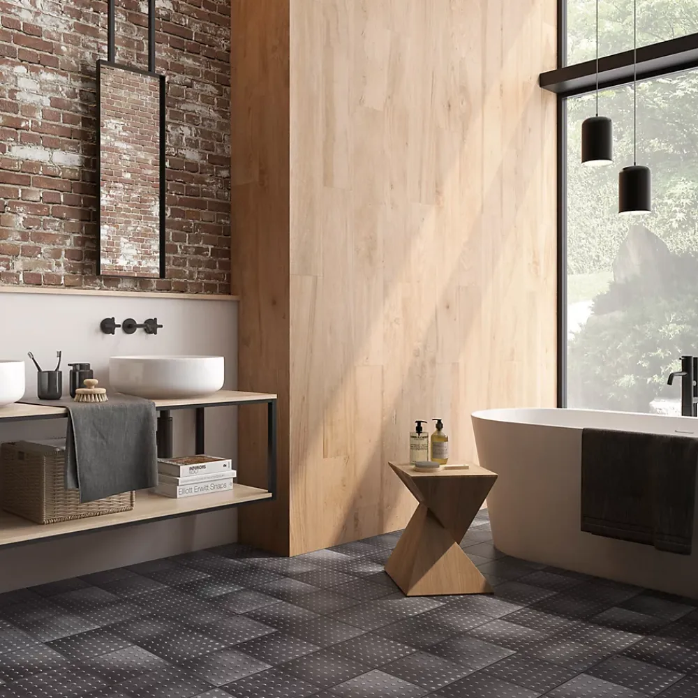 Carrelage Signature Carrelage Sol Uni|Carrelage Sol Pour Wc<Carrelage imitant le metal 20X20 Decor Lisse Facon Ad Noir 11mm - vendu par boite de 1 m2 soit 25 carreaux -