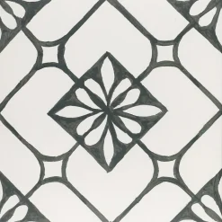 Concept Mosaïque carrelage imitation carreaux ciment 44x44 cm TISA BLACK- Carrelage Sol Effet Carreaux De Ciment