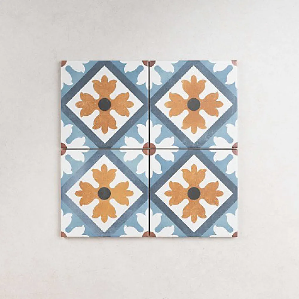 Gioia Materia Carrelage Imitation Carreaux de Ciment 15x15 Carole - Les Carreaux de Jean- Carrelage Sol Effet Carreaux De Ciment