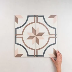 Gioia Materia Carrelage Imitation Carreaux de Ciment ART NOUVEAU DECOR 20x20 Embassy Colour - Les Carreaux de Jean- Carrelage Sol Effet Carreaux De Ciment