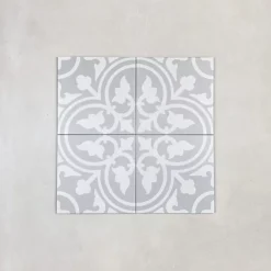 Les Carreaux De Jean Carrelage Imitation Carreaux de Ciment LA MADELEINE 20x20 Flavie Gris - Les Carreaux de Jean- Carrelage Sol Effet Carreaux De Ciment
