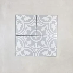 Les Carreaux De Jean Carrelage Imitation Carreaux de Ciment LA MADELEINE 20x20 Flavie Gris - Les Carreaux de Jean- Carrelage Sol Effet Carreaux De Ciment