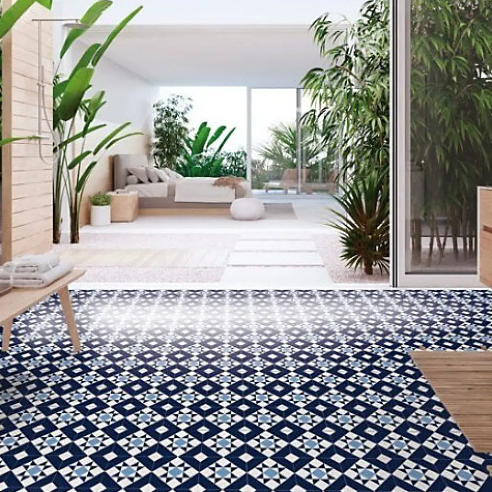 Les Carreaux De Jean Carrelage Imitation Carreaux de Ciment KOMPAS 20x20 Medi - Les Carreaux de Jean- Carrelage Sol Effet Carreaux De Ciment