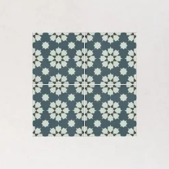 Les Carreaux De Jean  Carrelage Sol Effet Carreaux De Ciment<Carrelage Imitation Carreaux De Ciment 20x20 LA VILETTE Benoit Bleu - Les Carreaux de Jean