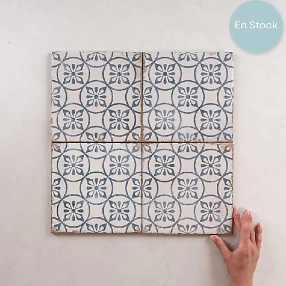 Les Carreaux De Jean Carrelage Sol Effet Carreaux De Ciment|Carrelage Sol Pour Cuisine<Carrelage Imitation Carreaux de Ciment GRAFTON 20x20 Capel Blue - Les Carreaux de Jean