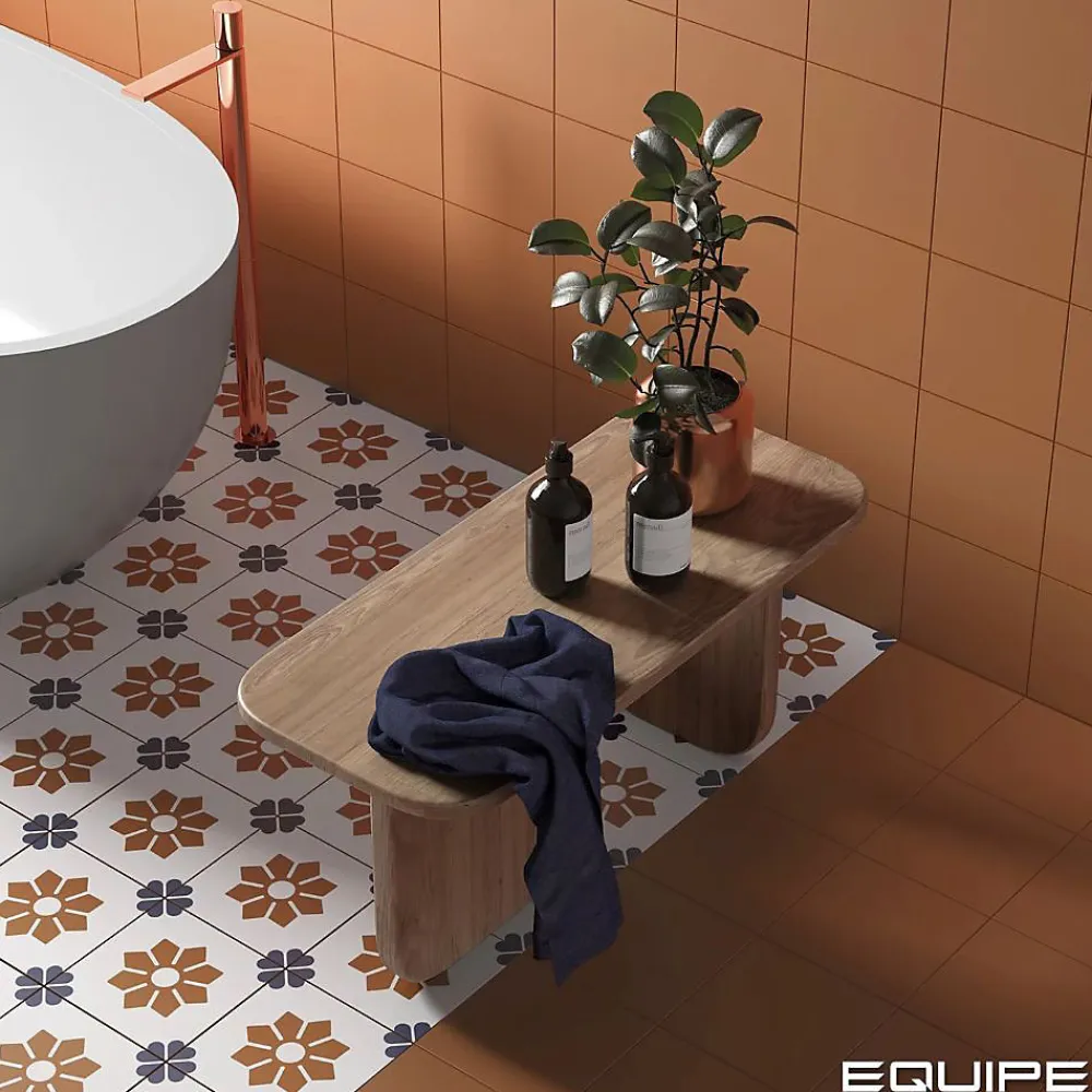 Les Carreaux De Jean Carrelage Imitation Carreaux De Ciment 20x20 RIVOLI Terre - Les Carreaux de Jean- Carrelage Sol Pour Cuisine