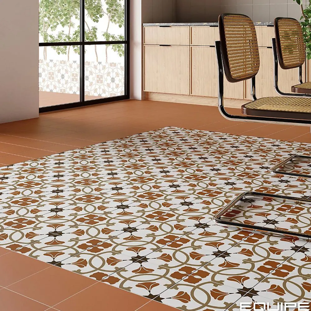 Les Carreaux De Jean Carrelage Imitation Carreaux De Ciment 20x20 RIVOLI Terre - Les Carreaux de Jean- Carrelage Sol Pour Cuisine