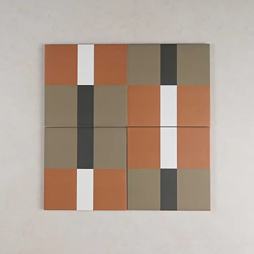 Gioia Materia Carrelage Imitation Carreaux de Ciment BAUHOME 20x20 Band Warm - Les Carreaux de Jean- Carrelage Sol Effet Carreaux De Ciment