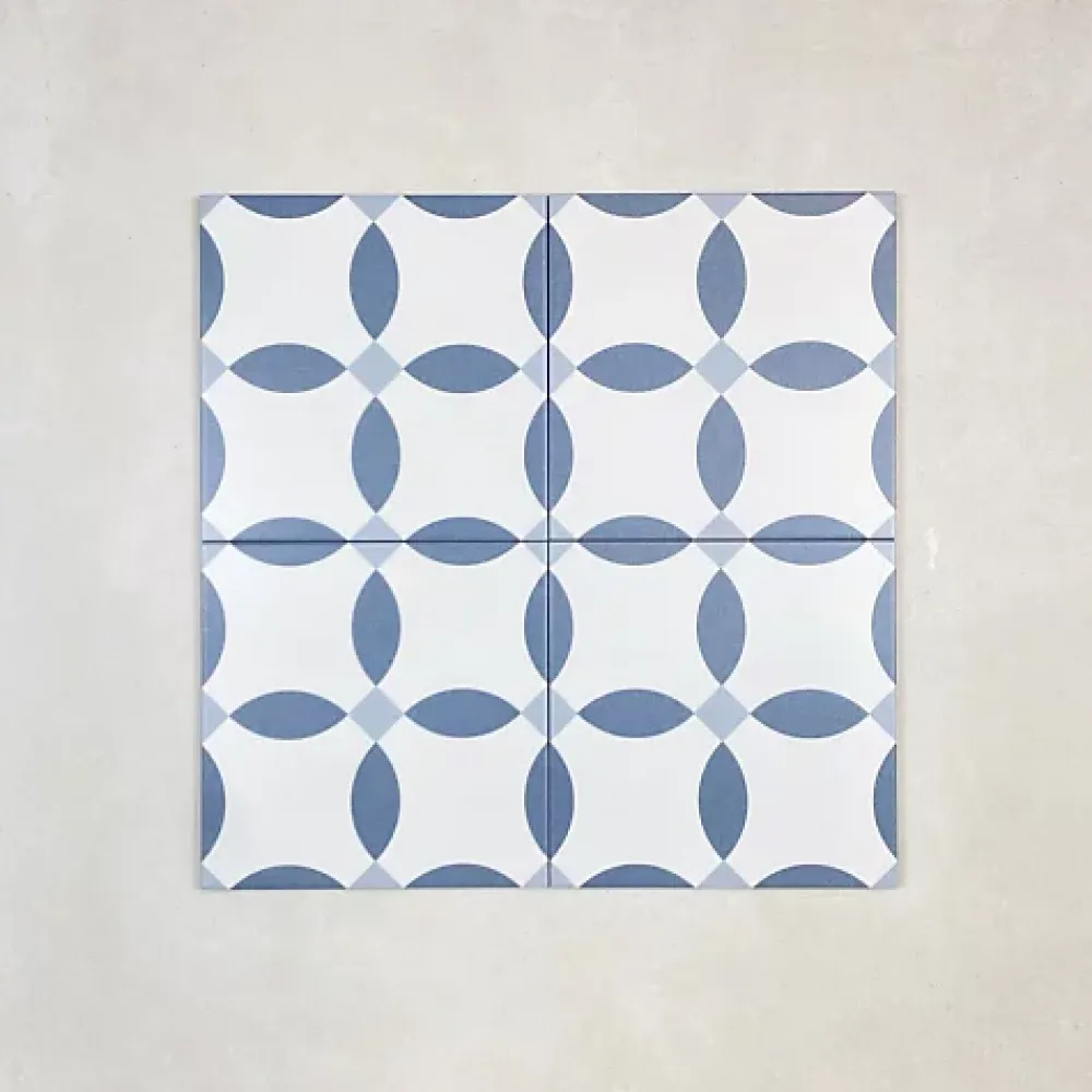 Les Carreaux De Jean Carrelage Sol Effet Carreaux De Ciment<Carrelage Imitation Carreaux de Ciment LA MADELEINE 20x20 Chere Bleu - Les Carreaux de Jean