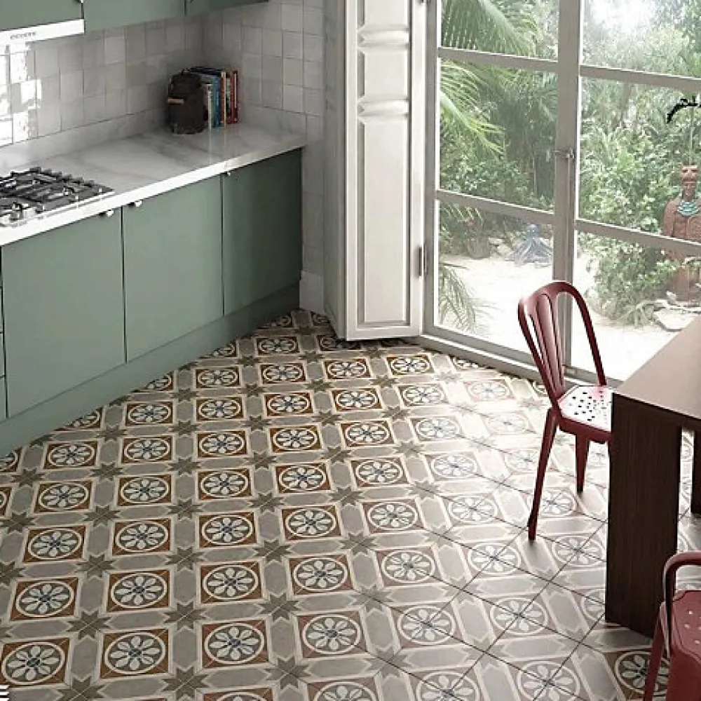 Gioia Materia Carrelage Imitation Carreaux de Ciment ART NOUVEAU DECOR 20x20 Apollo Colour - Les Carreaux de Jean- Carrelage Sol Effet Carreaux De Ciment