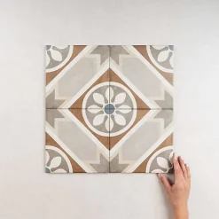 Gioia Materia Carrelage Imitation Carreaux de Ciment ART NOUVEAU DECOR 20x20 Apollo Colour - Les Carreaux de Jean- Carrelage Sol Effet Carreaux De Ciment