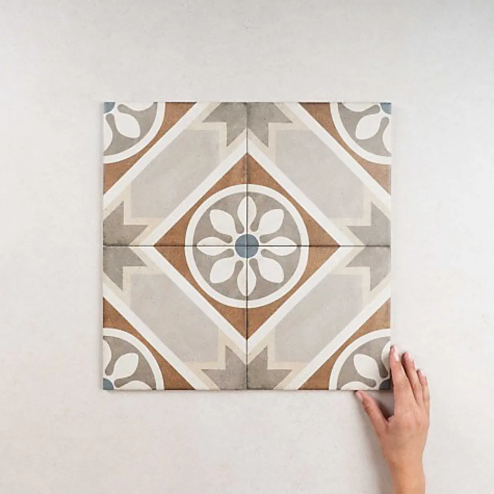 Gioia Materia Carrelage Imitation Carreaux de Ciment ART NOUVEAU DECOR 20x20 Apollo Colour - Les Carreaux de Jean- Carrelage Sol Effet Carreaux De Ciment