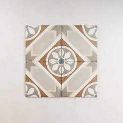 Gioia Materia Carrelage Imitation Carreaux de Ciment ART NOUVEAU DECOR 20x20 Apollo Colour - Les Carreaux de Jean- Carrelage Sol Effet Carreaux De Ciment