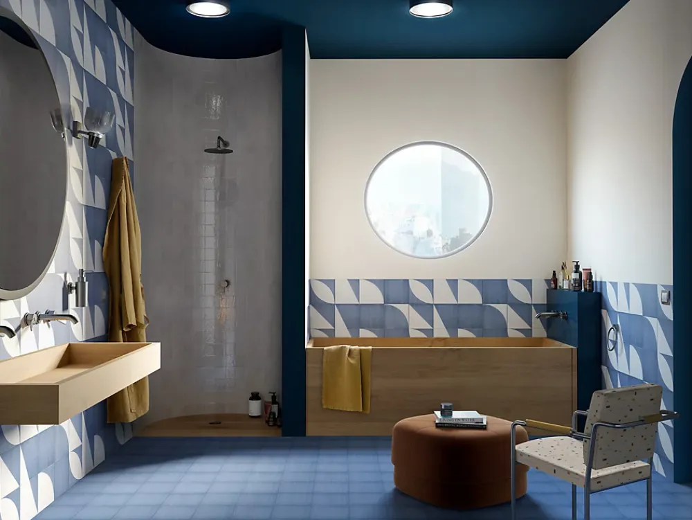 Les Carreaux De Jean Carrelage Imitation Carreaux De Ciment 20x20 SCENARIO Decoro Mix Blu - Les Carreaux de Jean- Carrelage Sol Pour Cuisine