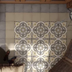 Gioia Materia Carrelage Imitation Carreaux de Ciment ART NOUVEAU DECOR 20x20 Majestic Colour - Les Carreaux de Jean- Carrelage Sol Effet Carreaux De Ciment