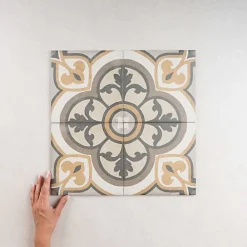 Gioia Materia Carrelage Imitation Carreaux de Ciment ART NOUVEAU DECOR 20x20 Majestic Colour - Les Carreaux de Jean- Carrelage Sol Effet Carreaux De Ciment
