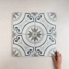 Les Carreaux De Jean  Carrelage Imitation Carreaux De Ciment 22,3x22,3 HAVANA White Garden - Les Carreaux de Jean- Carrelage Sol Effet Carreaux De Ciment