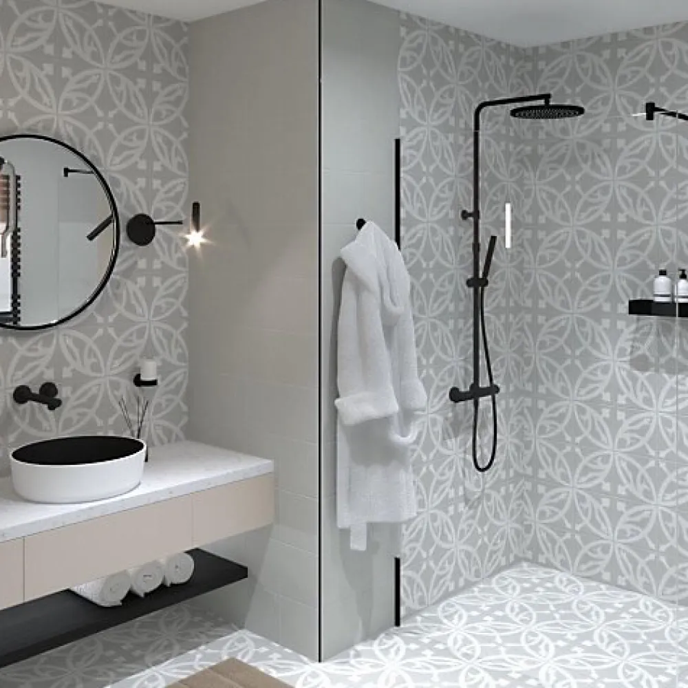 Les Carreaux De Jean Carrelage Sol Pour Cuisine|Carrelage Sol Effet Carreaux De Ciment<Carrelage Imitation Carreaux de Ciment LA MADELEINE 20x20 Zelie Gris - Les Carreaux de Jean