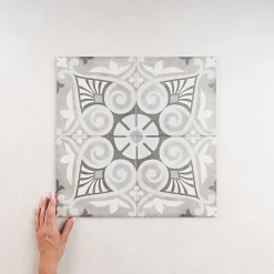 Gioia Materia Carrelage Imitation Carreaux de Ciment ART NOUVEAU DECOR 20x20 Opéra Grey - Les Carreaux de Jean- Carrelage Sol Effet Carreaux De Ciment