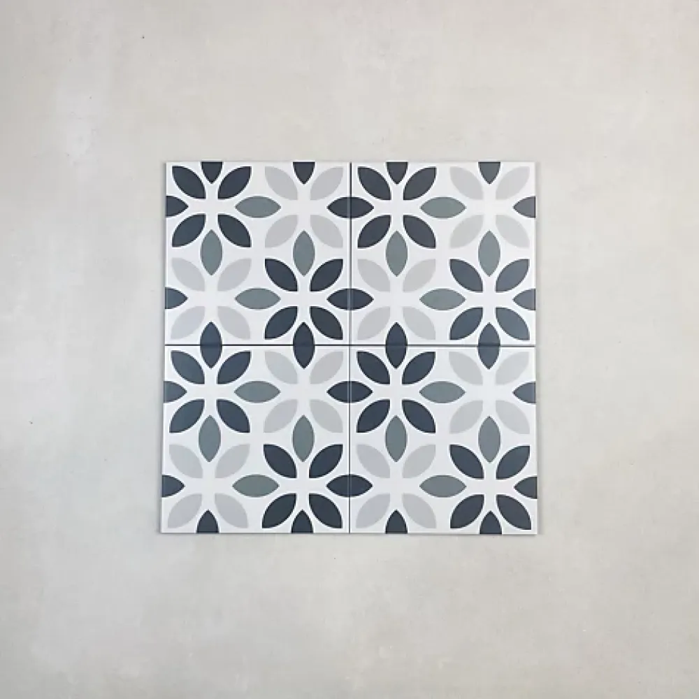 Les Carreaux De Jean Carrelage Sol Effet Carreaux De Ciment<Carrelage Imitation Carreaux de Ciment LA MADELEINE 20x20 Lyla Noir - Les Carreaux de Jean