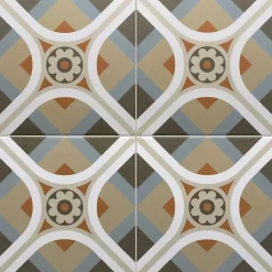 Les Carreaux De Jean Carrelage Imitation Carreaux De Ciment 20x20 RIVOLI Cinque - Les Carreaux de Jean- Carrelage Sol Effet Carreaux De Ciment