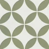 Les Carreaux De Jean  Carrelage Sol Effet Carreaux De Ciment<Carrelage Imitation Carreaux De Ciment 22,3x22,3 MAYARI Green Petals - Les Carreaux de Jean