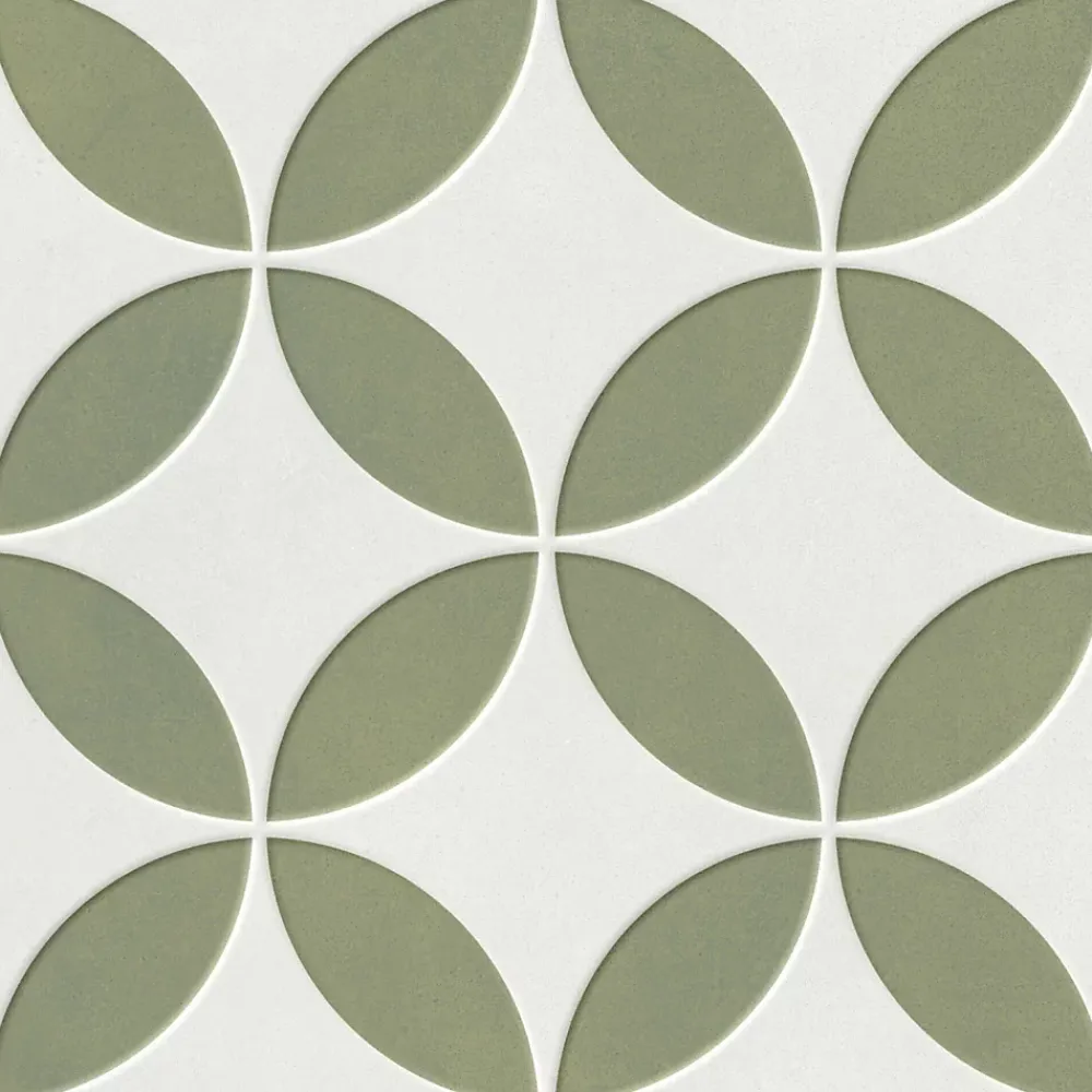 Les Carreaux De Jean Carrelage Sol Effet Carreaux De Ciment<Carrelage Imitation Carreaux De Ciment 22,3x22,3 MAYARI Green Petals - Les Carreaux de Jean