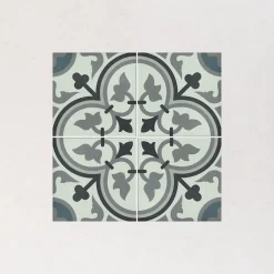 Les Carreaux De Jean  Carrelage Sol Effet Carreaux De Ciment<Carrelage Imitation Carreaux De Ciment 20x20 LA VILETTE George Bleu - Les Carreaux de Jean