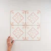 Gioia Materia Carrelage Imitation Carreaux de Ciment ART NOUVEAU DECOR 20x20 Padua Pink - Les Carreaux de Jean- Carrelage Sol Effet Carreaux De Ciment|Carrelage Sol Pour Cuisine