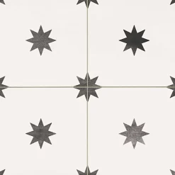 Les Carreaux De Jean Carrelage Imitation Carreaux de Ciment Blanc Étoile STAR 44x44 White- Les Carreaux de Jean- Carrelage Sol Effet Carreaux De Ciment|Carrelage Sol Pour Cuisine