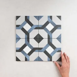 Les Carreaux De Jean  Carrelage Sol Effet Carreaux De Ciment<Carrelage Imitation Carreaux de Ciment FLEUR 15x15 Laure - Les Carreaux de Jean