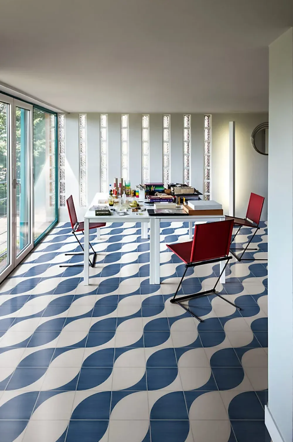Les Carreaux De Jean Carrelage Imitation Carreaux De Ciment 20x20 SCENARIO Tappeto 2B Blu - Les Carreaux de Jean- Carrelage Sol Pour Cuisine