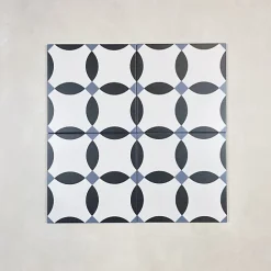 Les Carreaux De Jean Carrelage Imitation Carreaux de Ciment LA MADELEINE 20x20 Chere Noir - Les Carreaux de Jean- Carrelage Sol Effet Carreaux De Ciment