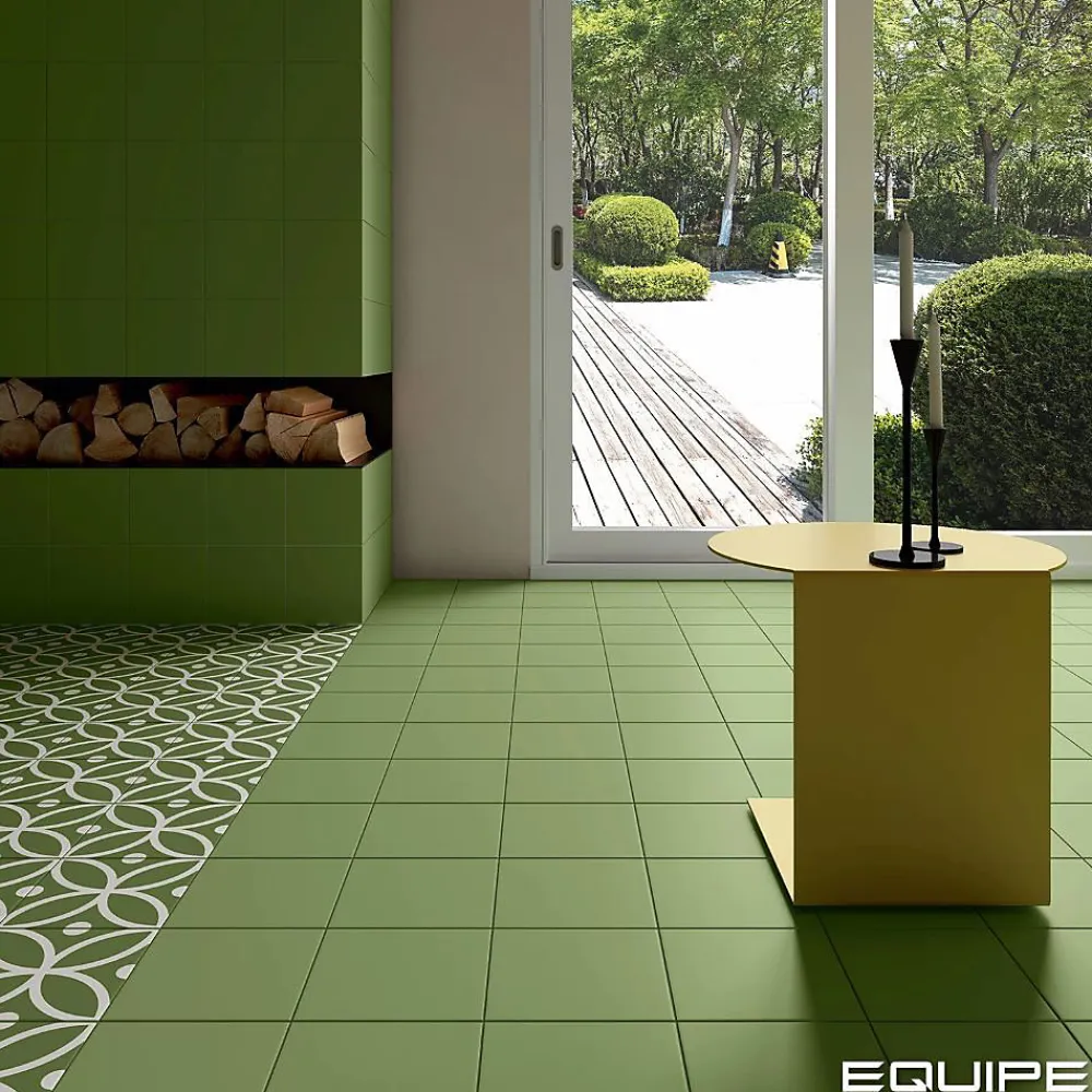 Les Carreaux De Jean Carrelage Imitation Carreaux De Ciment 20x20 RIVOLI Green - Les Carreaux de Jean- Carrelage Sol Pour Cuisine