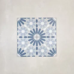 Les Carreaux De Jean Carrelage Imitation Carreaux de Ciment LA MADELEINE 20x20 Syrah Bleu - Les Carreaux de Jean- Carrelage Sol Effet Carreaux De Ciment