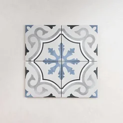 Les Carreaux De Jean  Carrelage Imitation Carreaux de Ciment FLEUR 15x15 Lou - Les Carreaux de Jean- Carrelage Sol Effet Carreaux De Ciment