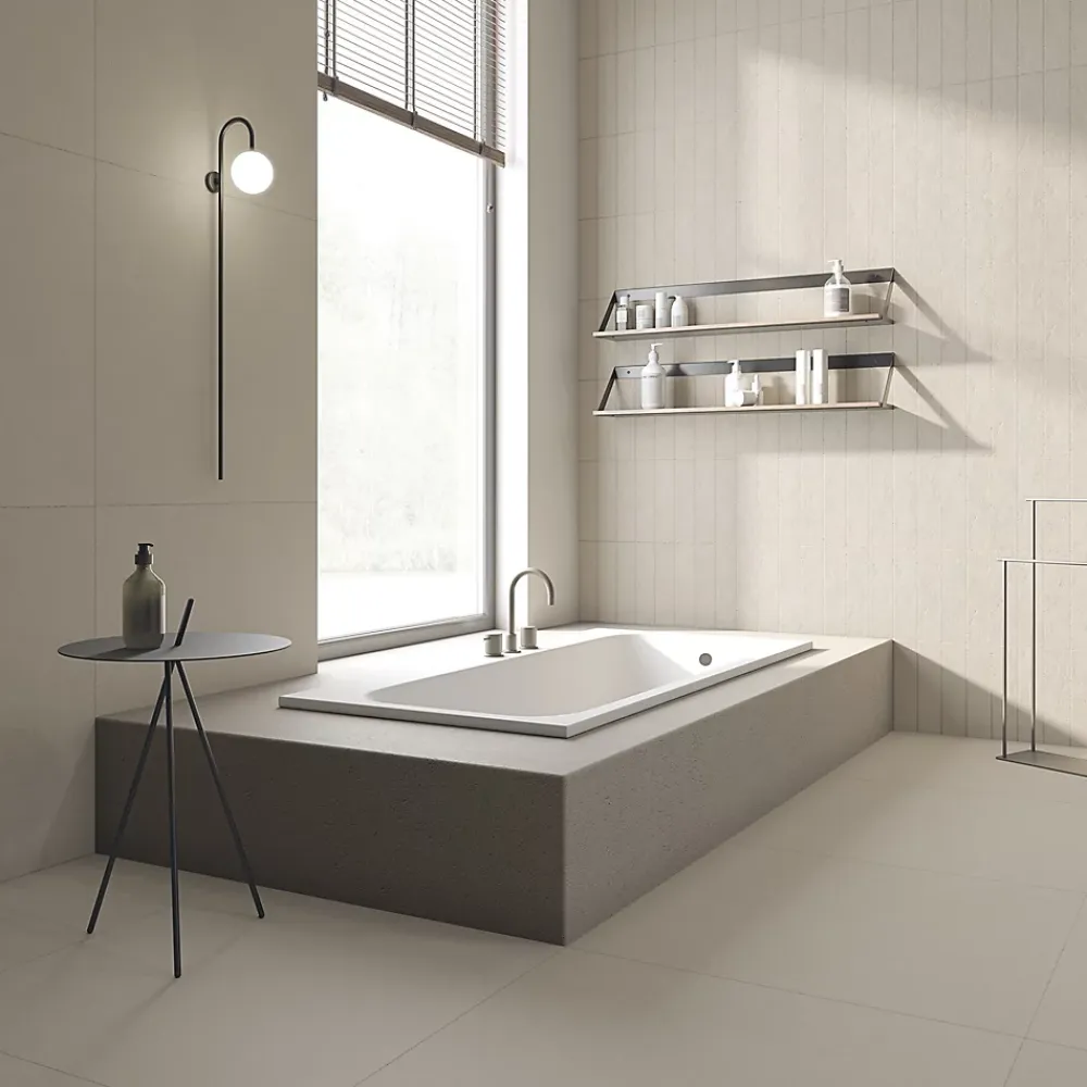 Tinker Carrelage Imitation Pierre Quartz blanc 80x80 cm- Carrelage Sol Effet Pierre