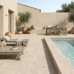 Concept Mosaïque Travertin<carrelage imitation travertin 60x60 cm TIVOLI antidérapant R11 rectifié