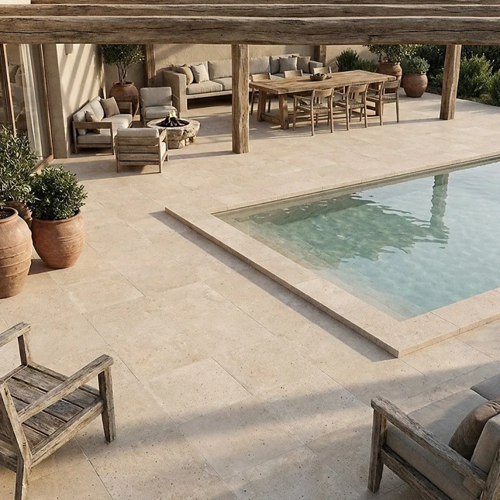 Concept Mosaïque Travertin<carrelage imitation travertin 60x60 cm TIVOLI antidérapant R11 rectifié