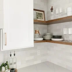 Concept Mosaïque carrelage imitation zellige 6.5x20 cm MALEM WHITE- Faïence Pour Salle De Bains|Faïence Unie
