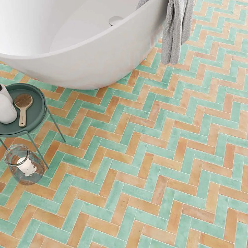Les Carreaux De Jean Faïence Pour Pièce À Vivre|Faïence Pour Cuisine<Carrelage intérieur Effet Zellige Turquoise BEJMAT 5x15 Lake - Les Carreaux de Jean