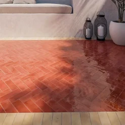 Les Carreaux De Jean  Carrelage intérieur Effet Zellige Rouge BEJMAT 5x15 Carmin - Les Carreaux de Jean- Faïence Pour Cuisine|Faïence Pour Douche